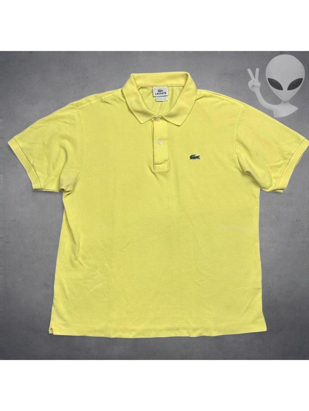 Lacoste Classic Fit Short Sleeve Pique Polo Shirt Mens L Yellow Size 5 L1212